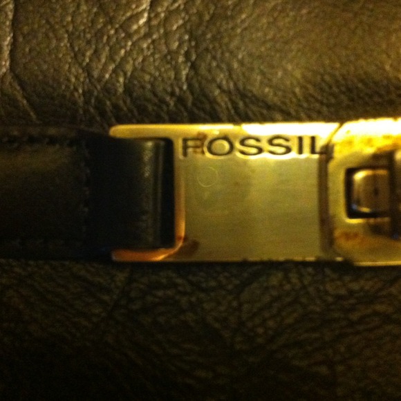 Black leather fossil purse