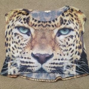 Leopard face crop top