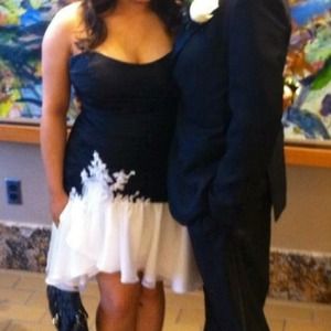 Black and white Alfred Angelo prom dress