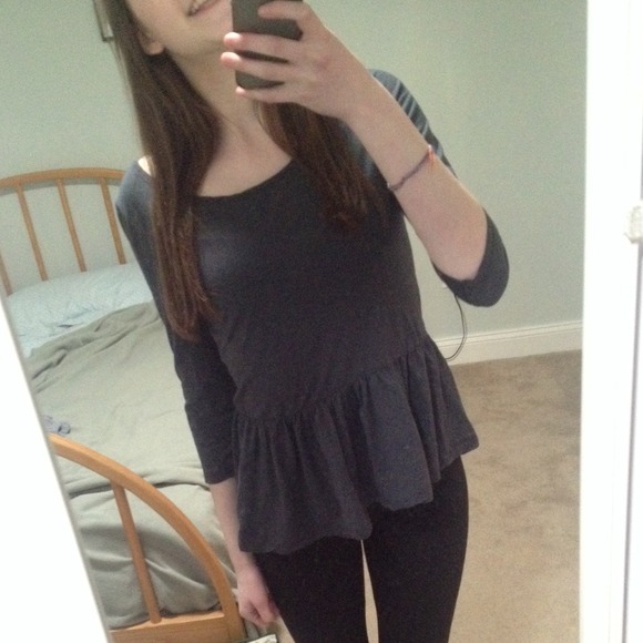 zara 3/4 sleeve peplum top