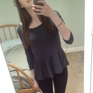 zara 3/4 sleeve peplum top