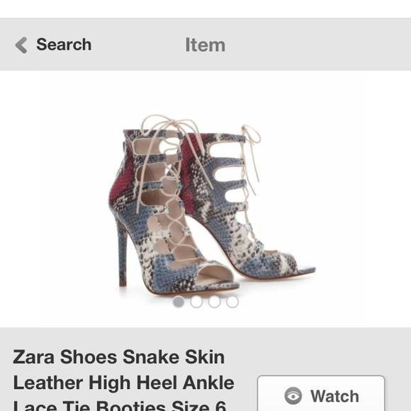 Zara snake skin lace up
