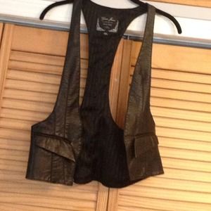 Faux leather vest