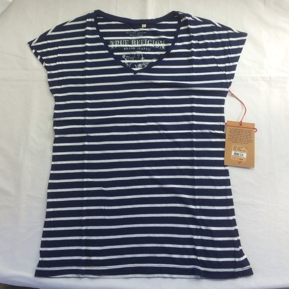 True Religion Euro Striped Squa T-Shirt