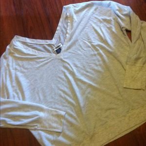 AE Silver striped deep v neck top