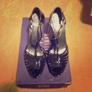 Stuart Weitzman patent leather sandals