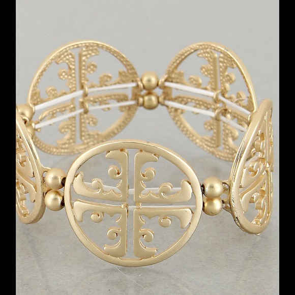 Tory birch inspired stretch bracelet