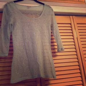 Blue floral lace top.