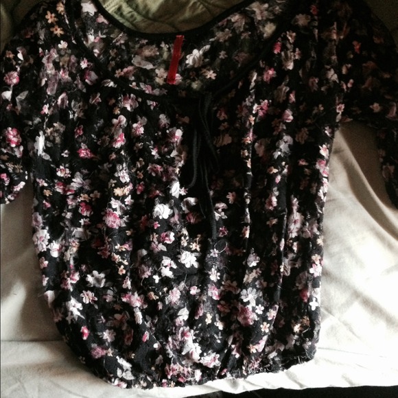 See-through floral shirt