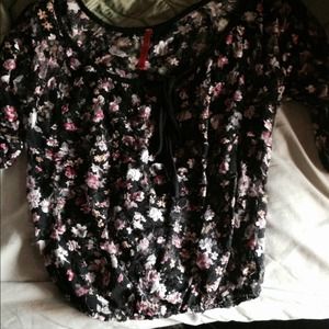 See-through floral shirt