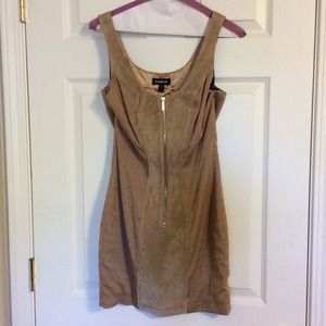 bebe Suede zipper front dress, size Small.