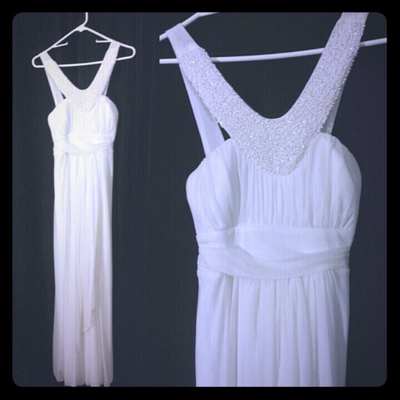 White Prom dress, size Large (altered to fit XS/S) - Picture 1 of 1