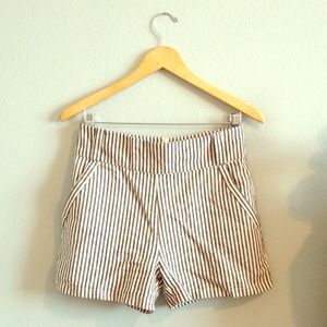 Navy striped high waisted shorts