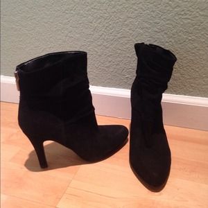 INC International concepts black suede booties