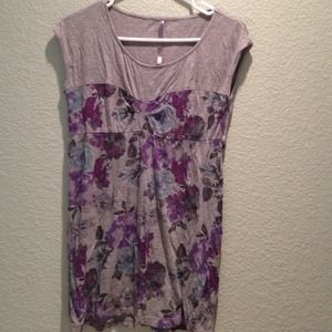 Sleeveless dress or long floral shirt
