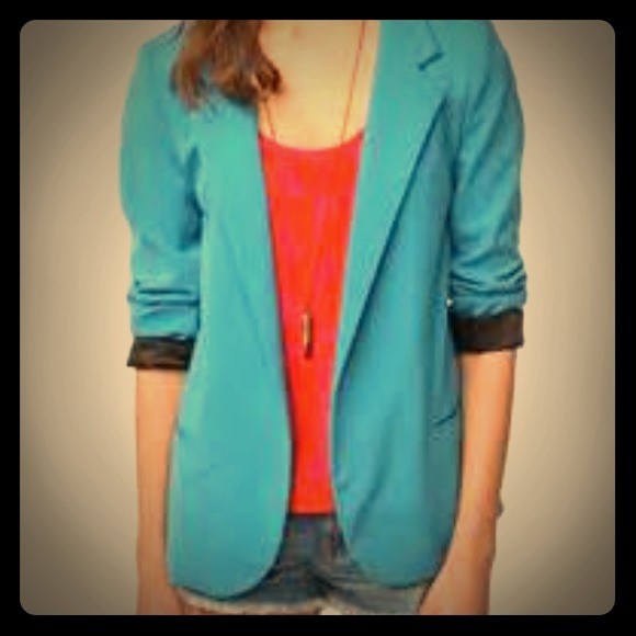 Beautiful bright blue boyfriend blazer - Picture 1 of 4