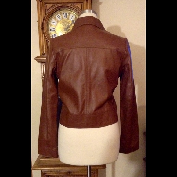 PRICE ✂️  brown leather NWT Lord & Taylor jacket! - Picture 4 of 4