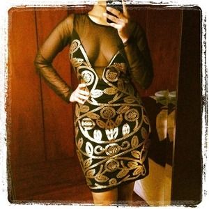 Gold and black dress