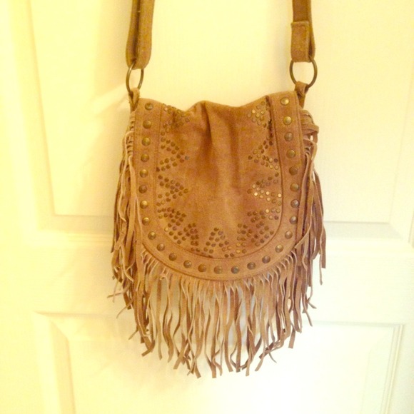 Fringe Studded Cross Body Purse