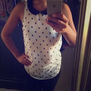 Peter pan collar skull printed blouse