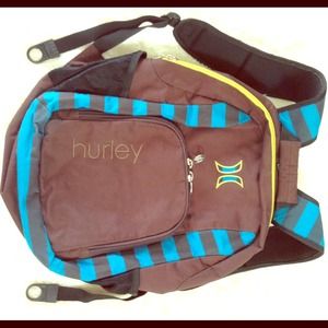 Awesome Hurley backpack! Brown blue yellow