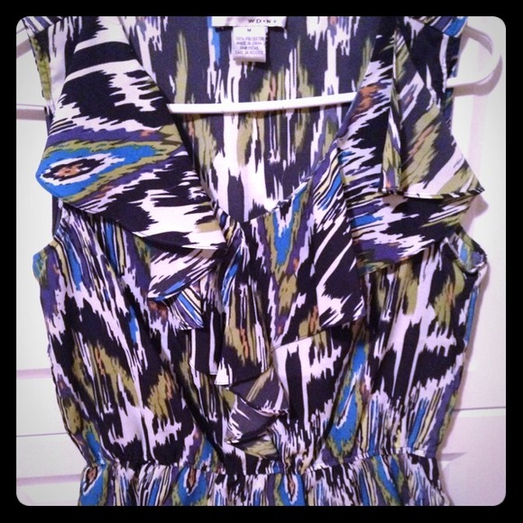 Cute Printed Satin Top with Elastic Waist
