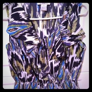 Cute Printed Satin Top with Elastic Waist