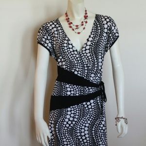 Iz Byer California XL Dress black & white circles