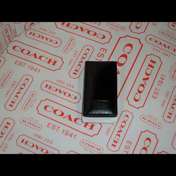 Authentic Leather Black Coach Money Clip
