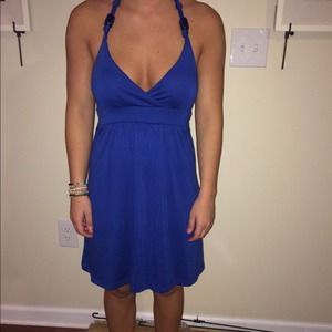 Royal blue halter dress
