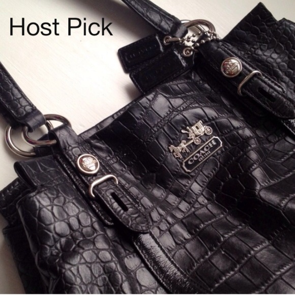 coach crocodile bag black