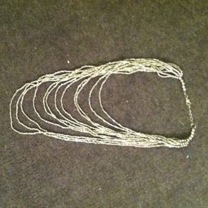 Silver long necklace