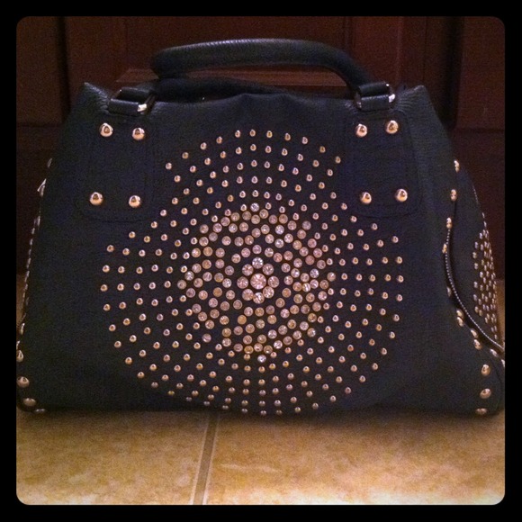 Teal embellished purse