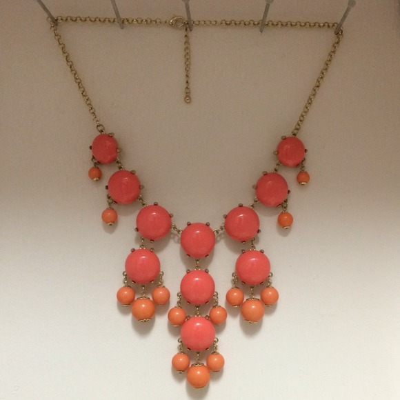 Statement Bubble Necklace Coral