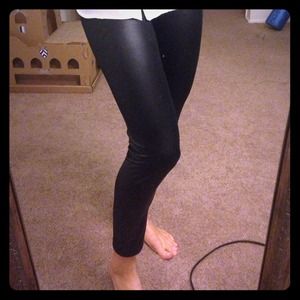 Faux Black Leather Leggings