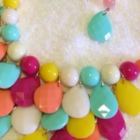 Water drop colorful necklace - Picture 4 of 4