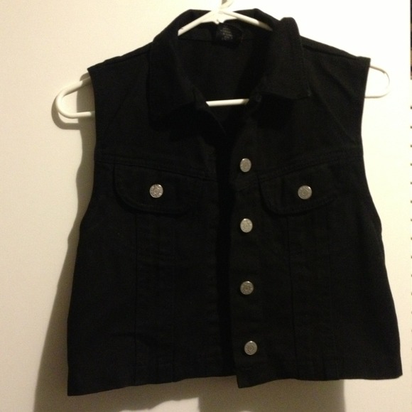 Black jean vest