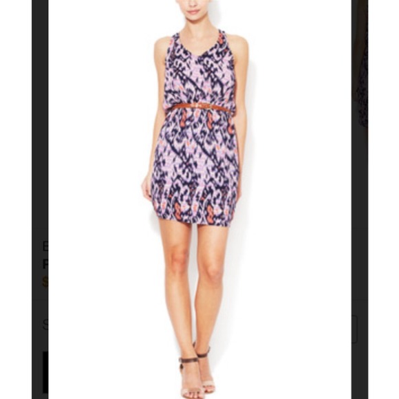 Printed tank dress with belt