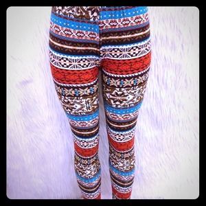 CUTE NEW AZTEC TRIBAL COLORFUL PRINT LEGGINGS !