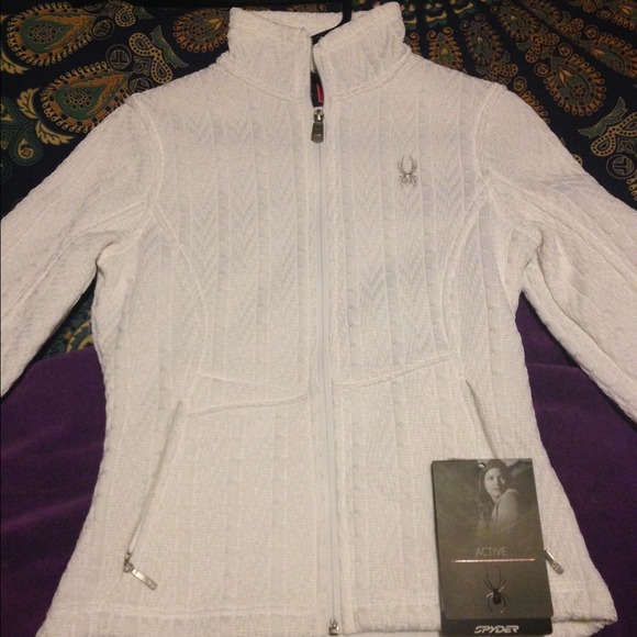 Spider Medium Weight Cable Knit Sweater. Full Zip