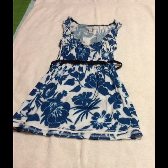 Blue and white dressy tank