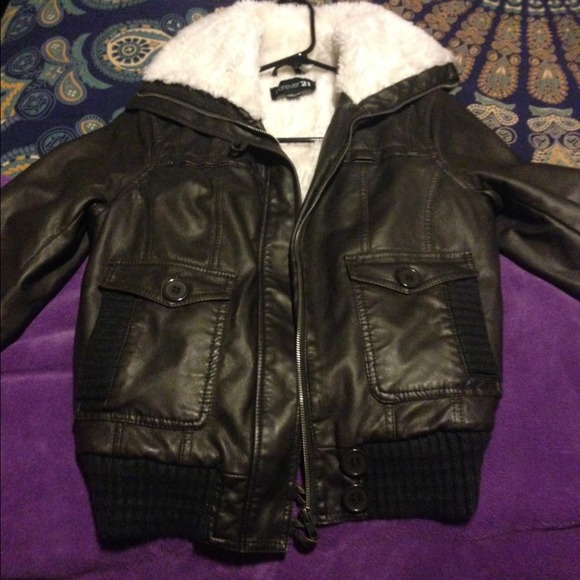 Brown Forever21 Leather Jacket