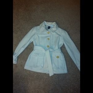 Gently used Gap Cream/Off White Wool Belted Coat