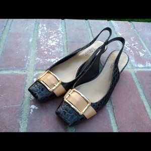 Franco Sarto sling back low heel pumps