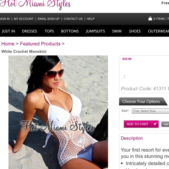 Hot Miami Styles Off-White Monokini