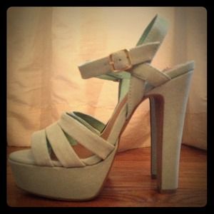 Steve Madden DAYGLOW Mint Suede Platform Pumps 8