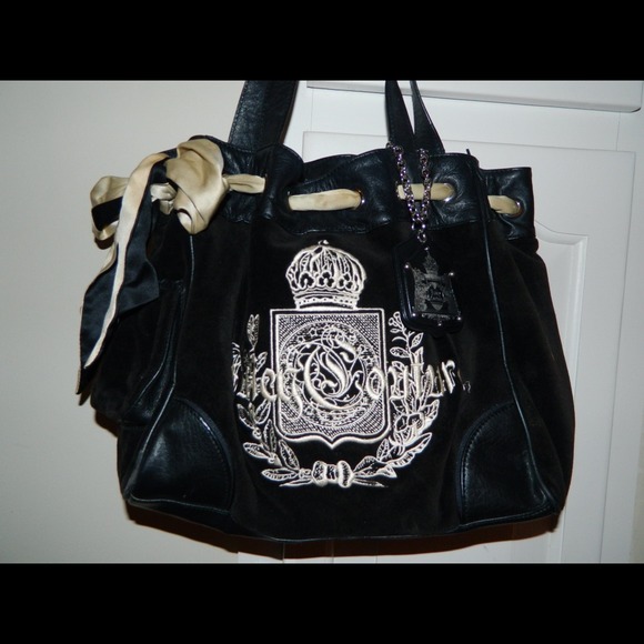 Juicy Couture Large Black Velour Purse