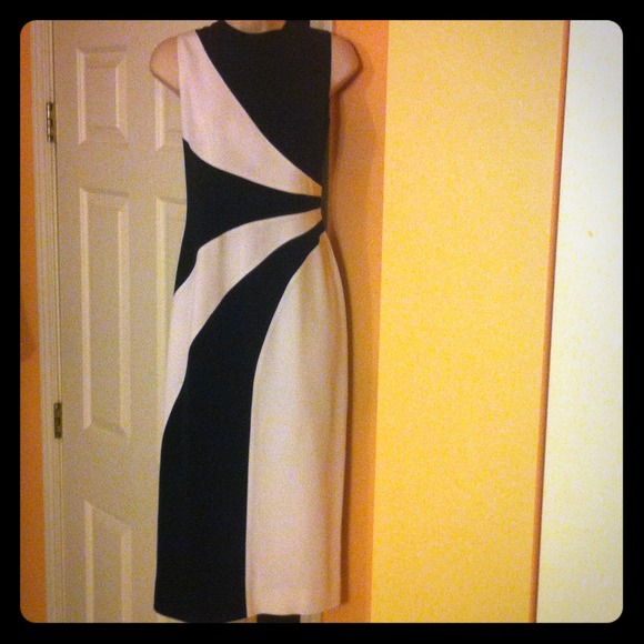 Vintage Mod Retro  Black White Maxi Dress
