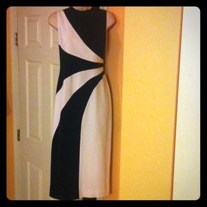 Vintage Mod Retro  Black White Maxi Dress