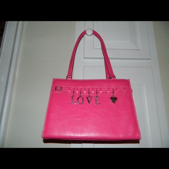 Adorable Pink "LOVE" purse with hanging charms